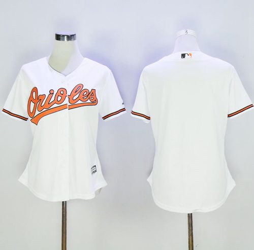 Orioles Blank White Women's Home Stitched MLB Jersey - Click Image to Close